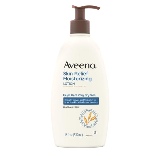 Aveeno Skin Relief Moisturizing Lotion Fragrance Free, 4 x 3 x 18 fl oz Case - Health & Personal Care