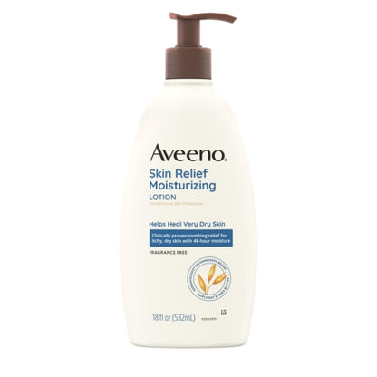 Aveeno Skin Relief Moisturizing Lotion Fragrance Free, 4 x 3 x 18 fl oz Case - Health & Personal Care
