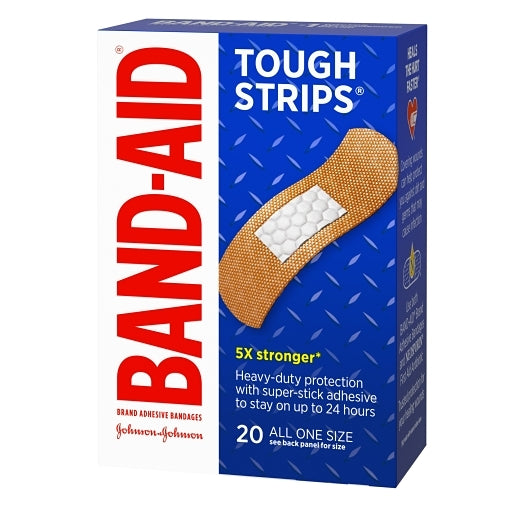 Band Aid Tough Strips Bandages Box, 4 x 5 x 20 ct Case - Alternate product angle or state