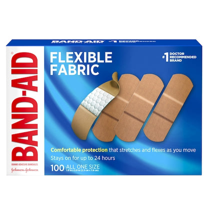 BAND-AID Brand Adhesive 1 Inch Flexible Fabric All One Size Bandages Box, 12 x 100 ct Case - Health & Personal Care