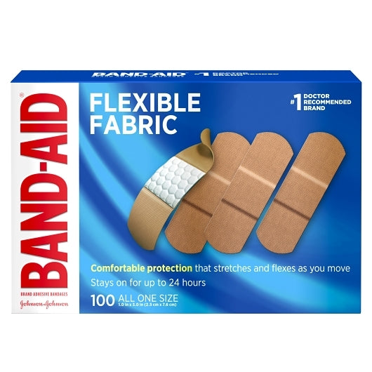 BAND-AID Brand Adhesive 1 Inch Flexible Fabric All One Size Bandages Box, 12 x 100 ct Case - DOT product image 2