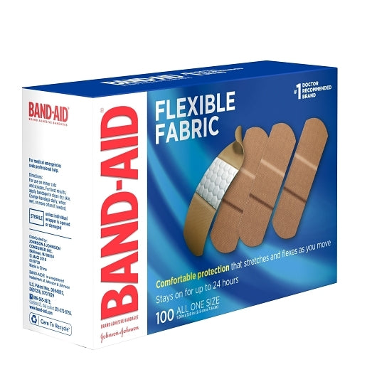 BAND-AID Brand Adhesive 1 Inch Flexible Fabric All One Size Bandages Box, 12 x 100 ct Case - DOT product image 3