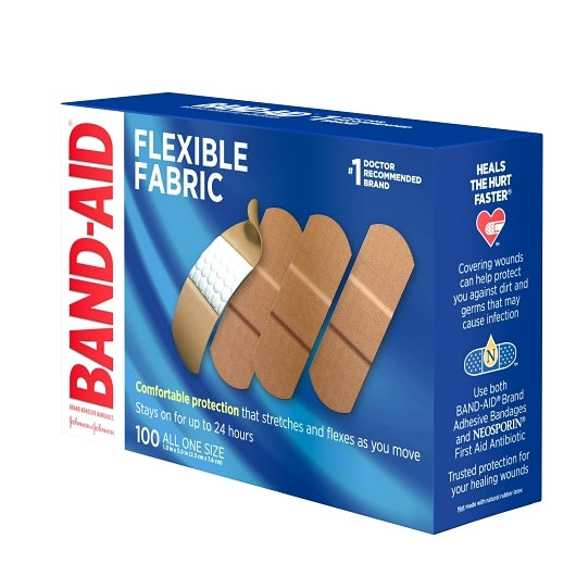 BAND-AID Brand Adhesive 1 Inch Flexible Fabric All One Size Bandages Box, 12 x 100 ct Case - DOT product image 7