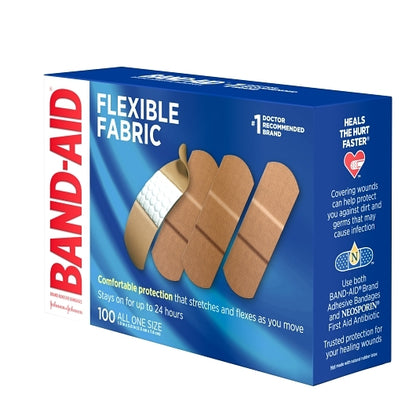 BAND-AID Brand Adhesive 1 Inch Flexible Fabric All One Size Bandages Box, 12 x 100 ct Case - DOT product image 7