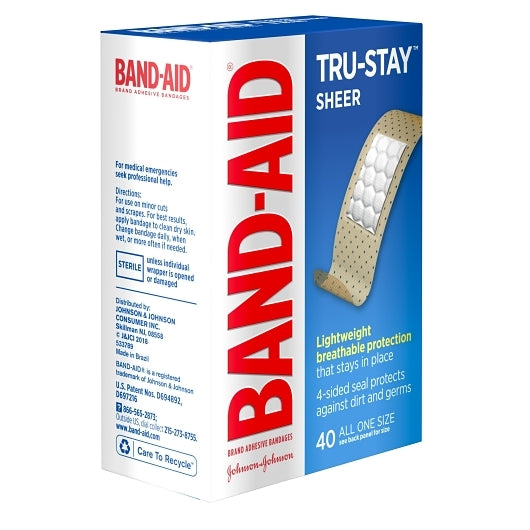 Band-Aid Sheer Strips Bandages Box, 4 x 5 x 40 ct Case - Health & Personal Care