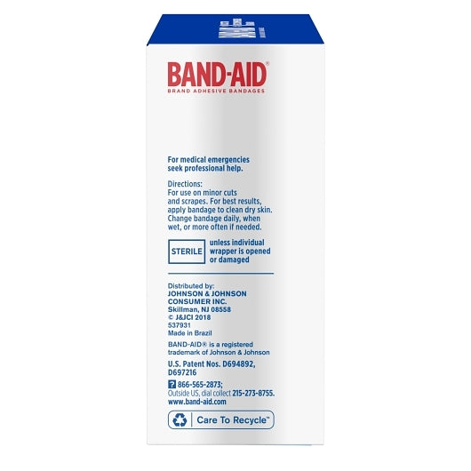 Band Aid Tru-Stay Sheer Assorted Sizes Bandages Box, 8 x 3 x 80 ct Case - Alternate product angle or state