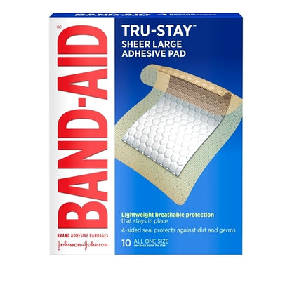 Band Aid Tru Stay Adhesive Pad Large Bandages Box, 8 x 3 x 10 ct Case - Health & Personal Care
