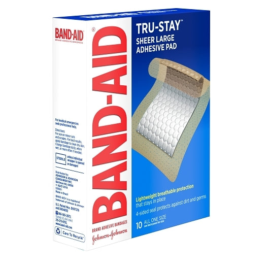 Band-Aid Tru Stay Adhesive Pad Large Bandages Box, 8 x 3 x 10 ct Case - Health & Personal Care