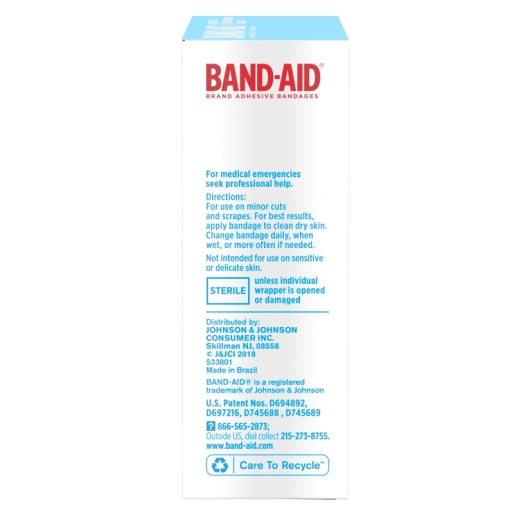 Band Aid Water Block Tough Strip Bandage Bandages Box, 4 x 5 x 20 ct Case - Alternate product angle or state