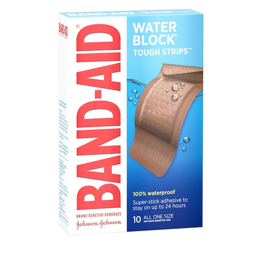 BAND-AID Brand Adhesive Water Block Tough Strip Extra Large Bandages Box, 4 x 6 x 10 ct Case - DOT product image 3