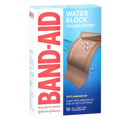 BAND-AID Brand Adhesive Water Block Tough Strip Extra Large Bandages Box, 4 x 6 x 10 ct Case - DOT product image 3