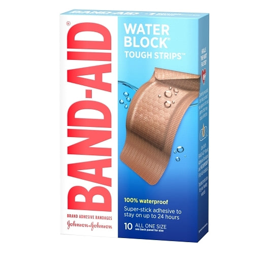 BAND-AID Brand Adhesive Water Block Tough Strip Extra Large Bandages Box, 4 x 6 x 10 ct Case - DOT product image 7