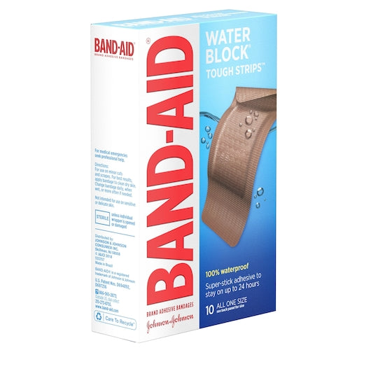BAND-AID Brand Adhesive Water Block Tough Strip Extra Large Bandages Box, 4 x 6 x 10 ct Case - DOT product image 6