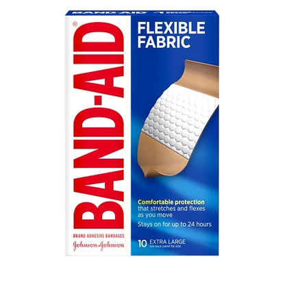 Band Aid Flexible Fabric Xl Pack Bandages Box, 8 x 3 x 10 ct Case - Health & Personal Care