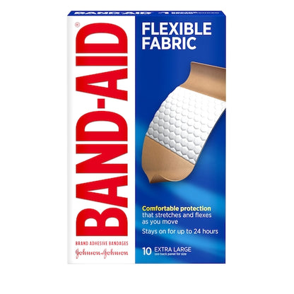 Band Aid Flexible Fabric Xl Pack Bandages Box, 8 x 3 x 10 ct Case - DOT product image 2