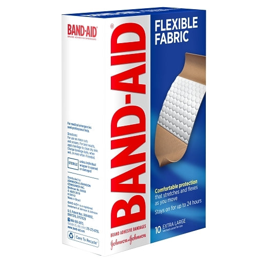 Band-Aid Flexible Fabric Xl Pack Bandages Box, 8 x 3 x 10 ct Case - Health & Personal Care