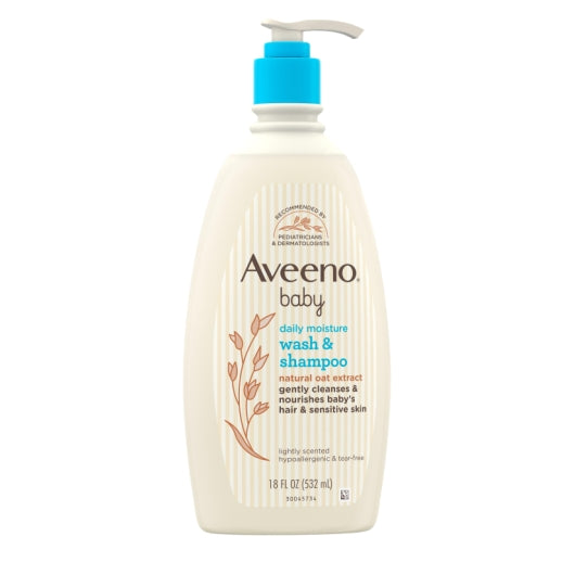 Aveeno Baby Daily Wash and Shampoo, 4 x 3 x 18 fl oz Case - DOT product image 3