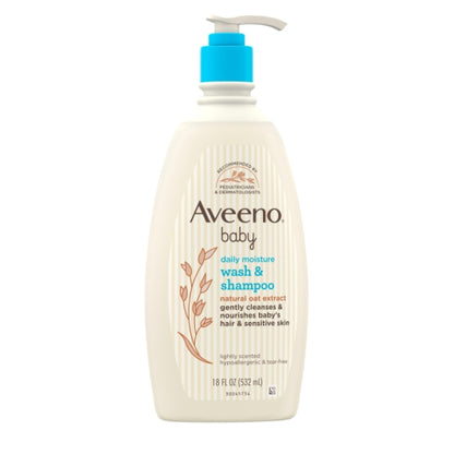 Aveeno Baby Daily Wash and Shampoo, 4 x 3 x 18 fl oz Case - DOT product image 3
