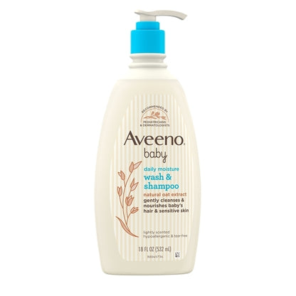 Aveeno Baby Daily Wash and Shampoo, 4 x 3 x 18 fl oz Case - DOT product image 4