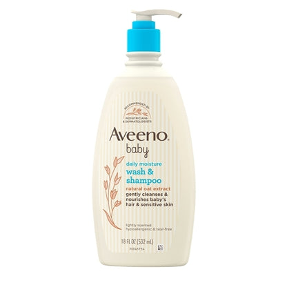 Aveeno Baby Daily Wash and Shampoo, 4 x 3 x 18 fl oz Case - DOT product image 8
