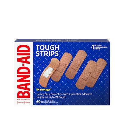 Band Aid Tough Strips Bandages Box, 4 x 3 x 60 ct Case - Health & Personal Care