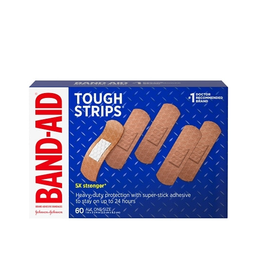 Band Aid Tough Strips Bandages Box, 4 x 3 x 60 ct Case - DOT product image 2