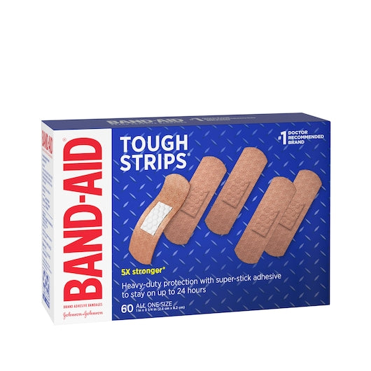Band Aid Tough Strips Bandages Box, 4 x 3 x 60 ct Case - DOT product image 4