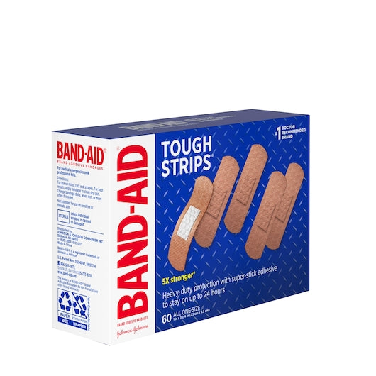 Band Aid Tough Strips Bandages Box, 4 x 3 x 60 ct Case - DOT product image 5