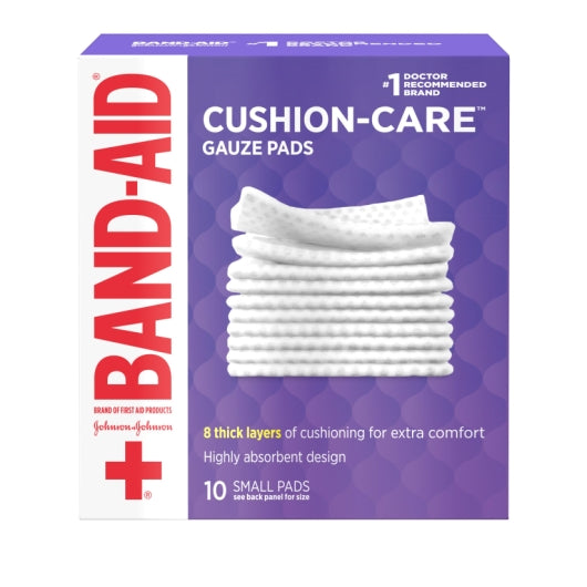 Johnson & Johnson Cushion Care 8 Thick Layers Pad Small Gauze Box, 8 x 3 x 10 ct Case - Health & Personal Care