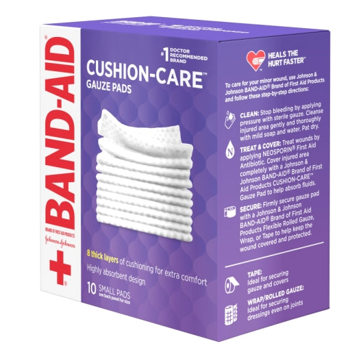 Johnson & Johnson Cushion Care 8 Thick Layers Pad Small Gauze Box, 8 x 3 x 10 ct Case - DOT product image 7