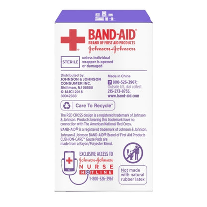 Johnson & Johnson Cushion Care 8 Thick Layers Pad Small Gauze Box, 8 x 3 x 10 ct Case - DOT product image 6