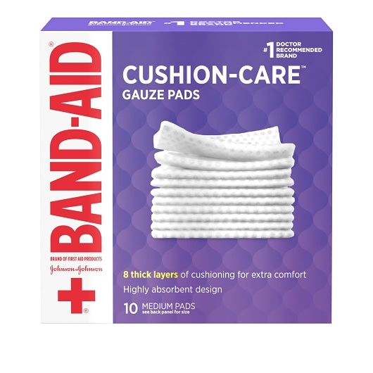 Johnson & Johnson Cushion Care Medium 8 Thick Layers Pad Medium Gauze Box, 8 x 3 x 10 ct Case - Health & Personal Care