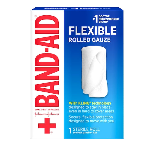 Band Aid Flexible Rolled Gauze With Kling Technology 2 Inch X 2.5 Yard Roll, 16 x 3 x 1 ct Case - Breads, Rolls & Buns