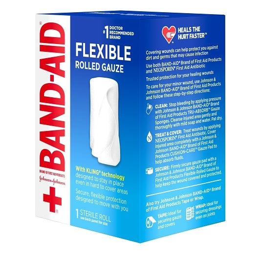 Band Aid Flexible Rolled Gauze With Kling Technology 2 Inch X 2.5 Yard Roll, 16 x 3 x 1 ct Case - DOT product image 8