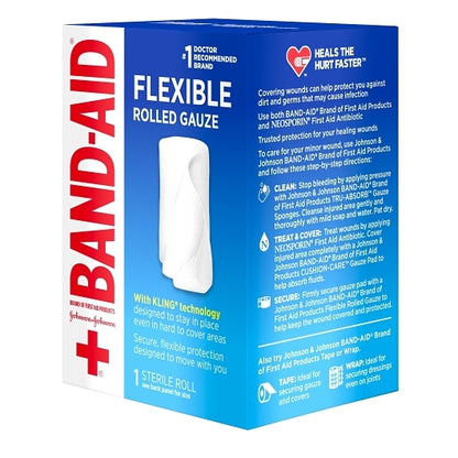 Band Aid Flexible Rolled Gauze With Kling Technology 2 Inch X 2.5 Yard Roll, 16 x 3 x 1 ct Case - DOT product image 8