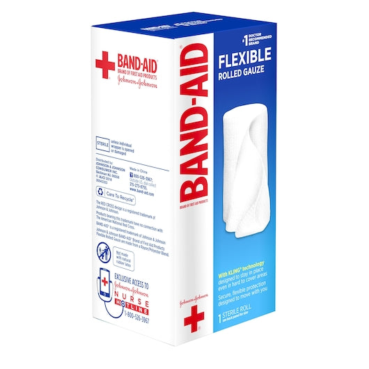 Johnson & Johnson 4 Inch X 2.5 Yard Flexible Rolled Gauze Box, 8 x 3 x 2.5 YD Case - DOT product image 4