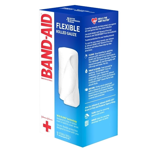 Johnson & Johnson 4 Inch X 2.5 Yard Flexible Rolled Gauze Box, 8 x 3 x 2.5 YD Case - DOT product image 7