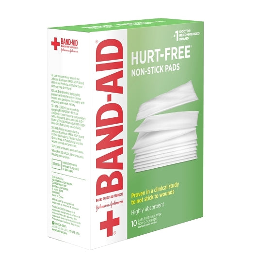 Johnson & Johnson Hurt-Free Non-Stick High Absorbent Triple Layer Pad Large Antiseptic Spray, 8 x 3 x 10 ct Case - DOT product image 3