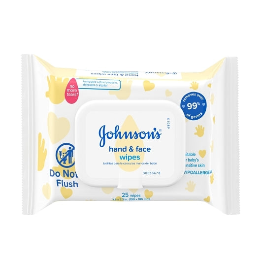 Johnsons Baby Hand And Face Wipes, 4 x 25 ct Case - DOT product image 2