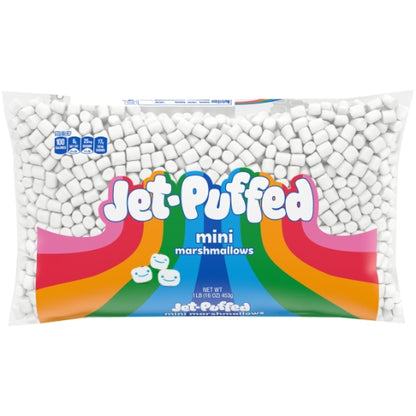 Jet-Puffed Mini Marshmallow White, 12 x 1 lb Case - Bakery & Desserts