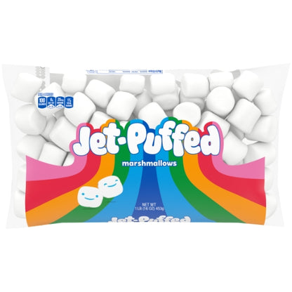 Jet Puffed Marshmallows Regular White Marshmallows, 12 x 16 oz Case - Bakery & Desserts