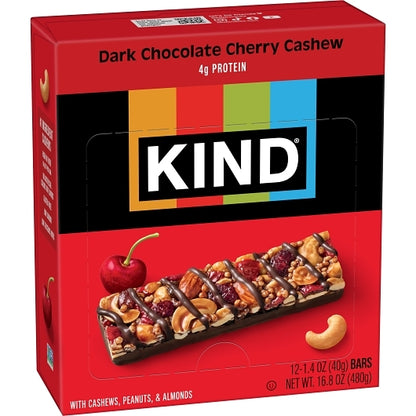 KIND HEALTHY SNACKS Dark Chocolate Cherry Cashew Bar, 6 x 12 x 1.4 oz Case - DOT product image 8