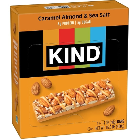 KIND HEALTHY SNACKS Caramel Almond Sea Salt Snack Bar, 6 x 12 x 1.4 oz Case - DOT product image 8