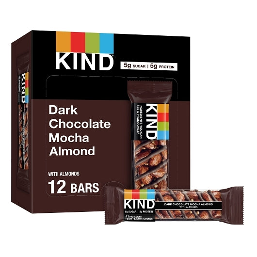KIND HEALTHY SNACKS Dark Chocolate Mocha Almond Bar, 6 x 12 x 1.4 oz Case - DOT product image 8