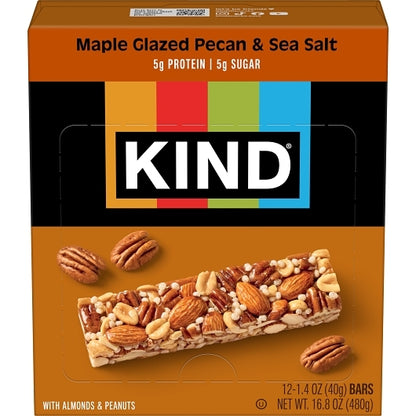 KIND HEALTHY SNACKS Maple Glazed Pecan & Sea Salt Bar, 6 x 12 x 1.4 oz Case - Snack Bars & Granola Bars