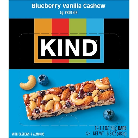 KIND HEALTHY SNACKS Blueberry Vanilla Cashew Bar, 6 x 12 x 1.4 oz Case - DOT product image 5