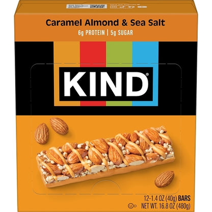KIND HEALTHY SNACKS Caramel Almond Sea Salt Snack Bar, 6 x 12 x 1.4 oz Case - DOT product image 2