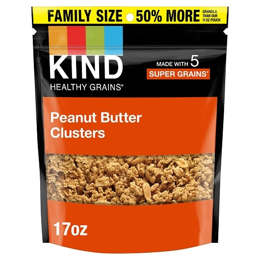 Kind Peanut Butter Granola Clusters, 6 x 17 oz Case - Breakfast Foods
