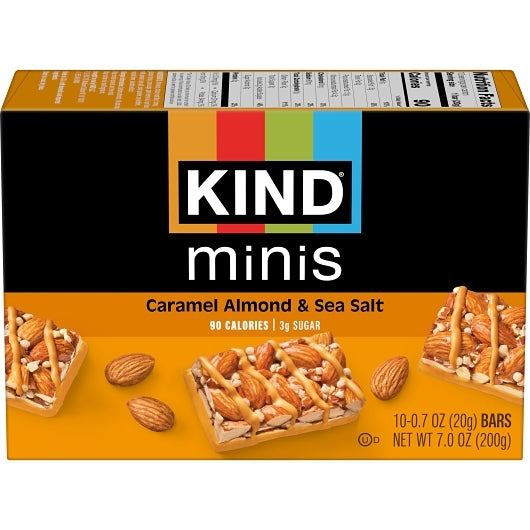 Kind Snacks Mini Caramel Almond Bar, 8 x 10 x 0.7 oz Case - Snack Bars & Granola Bars