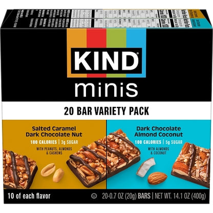Kind Healthy Snacks Salted Caramel Chocolate Nut Dark Chocolate Almond Coconut, 4 x 14.11 oz Case - Candy & Confections